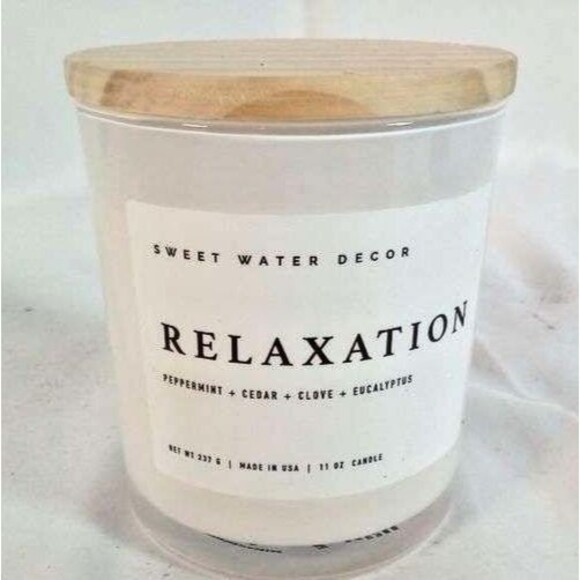 Sweet Water Decor Relaxation Candle 11oz Soy Wax Jar – 50+ Hr Burn Peppermint - Picture 2 of 14
